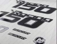Mercury Racing 150R 2006-2012 Custom Outboard Decals Kit